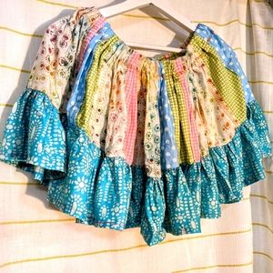 🍄✨Handmade Patchwork Ruffle Tube-Top ✨🍄